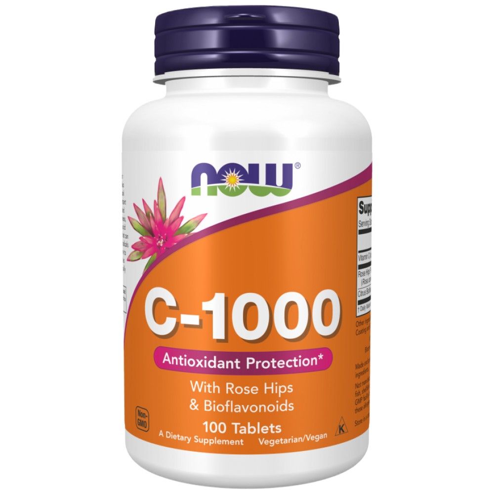 Vitamin C-1000 / with Rose Hips + Bioflavonoids - 250 Tablets - Nutra Best Europe