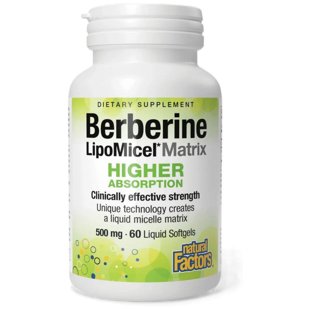 Berberine LipoMicel Matrix 500 mg - 60 Gel Capsules - Nutra Best Europe