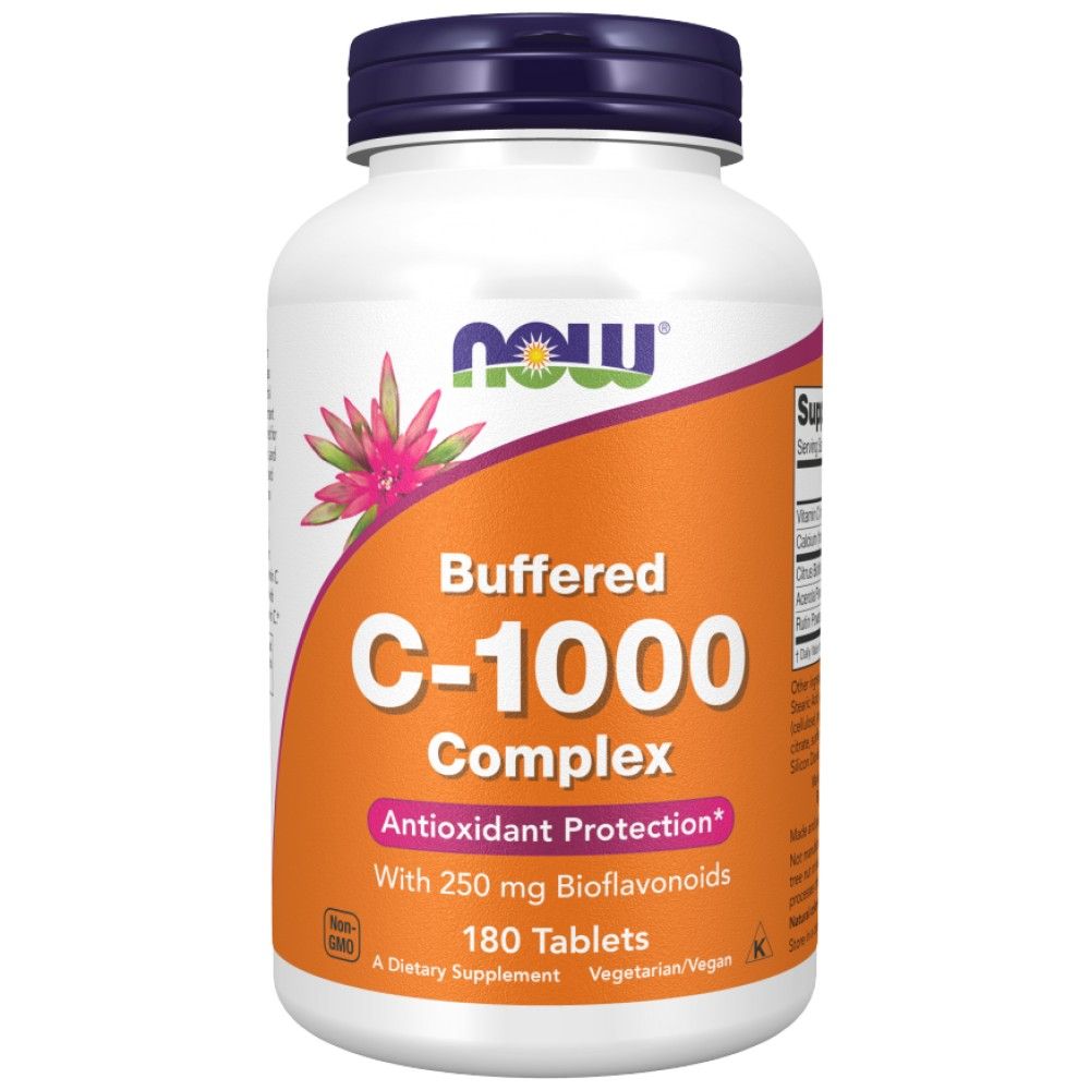 Vitamin C-1000 Complex - Buffered with 250 mg Bioflavonoids - 180 Tablets - Nutra Best Europe