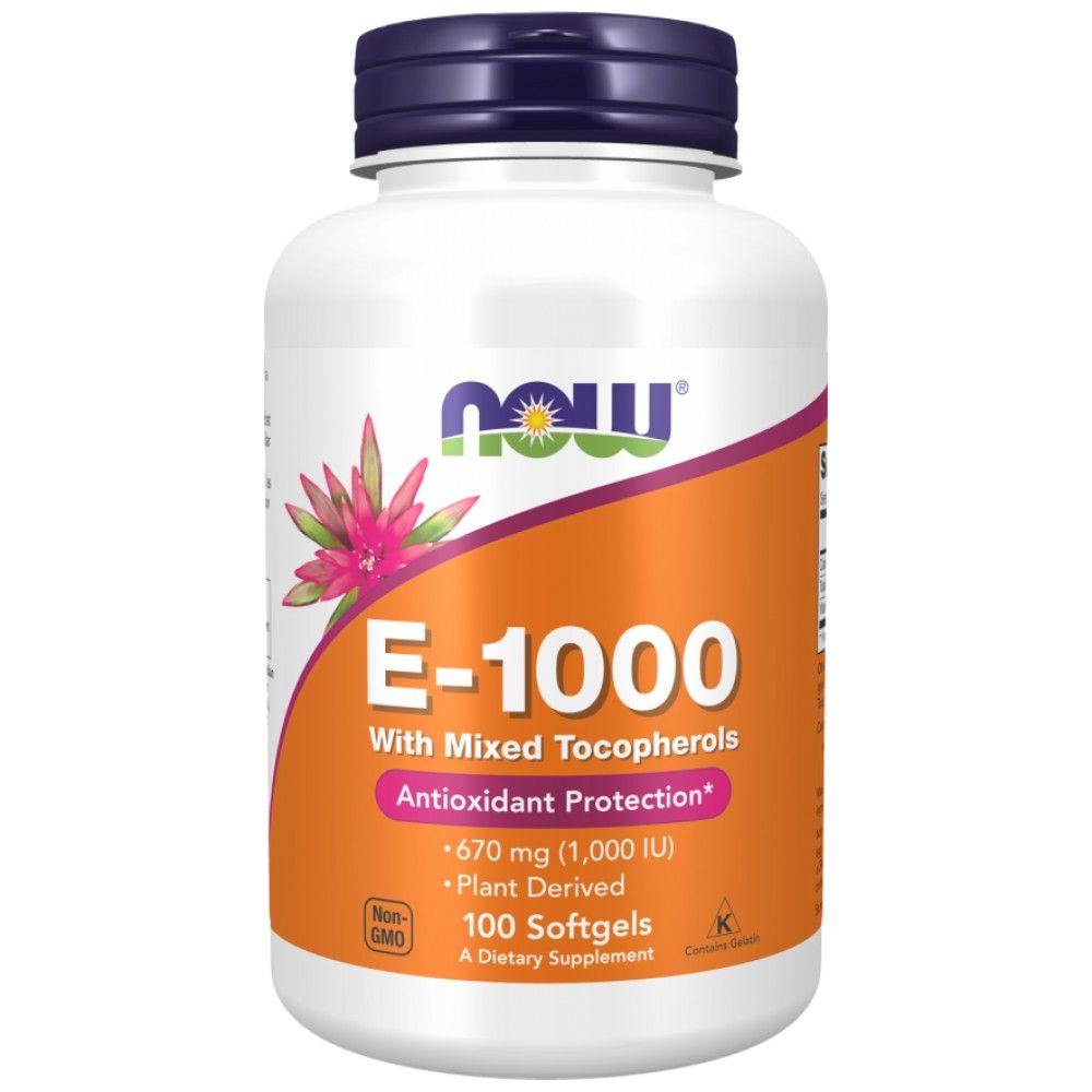 Vitamin E-1000 Natural - 50 Gel capsules - Nutra Best Europe