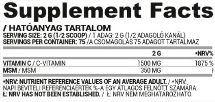 Vita C + MSM - 150 grams - Nutra Best Europe