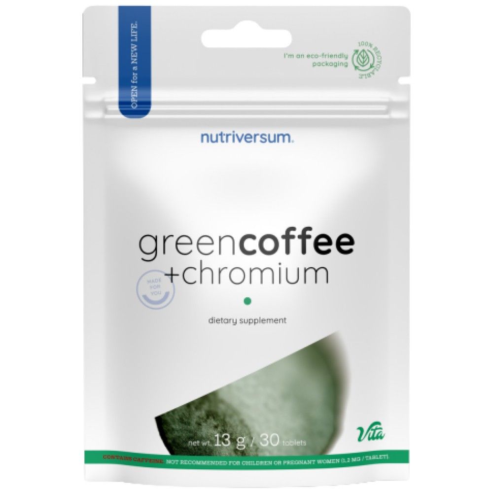 Green Coffee + Chromium - 30 Tablets - Nutra Best Europe