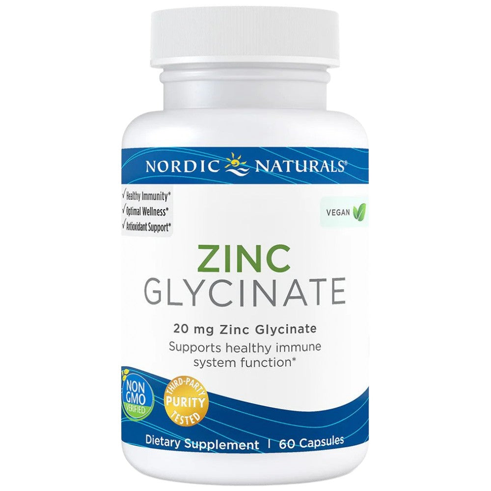 Zinc Glycinate 20 mg 60 capsules - Nutra Best Europe