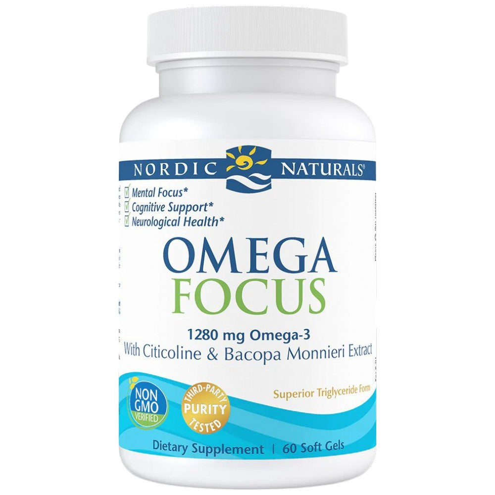 Omega Focus 1280mg | With Citicoline and Bacopa 60 Gel capsules - Nutra Best Europe