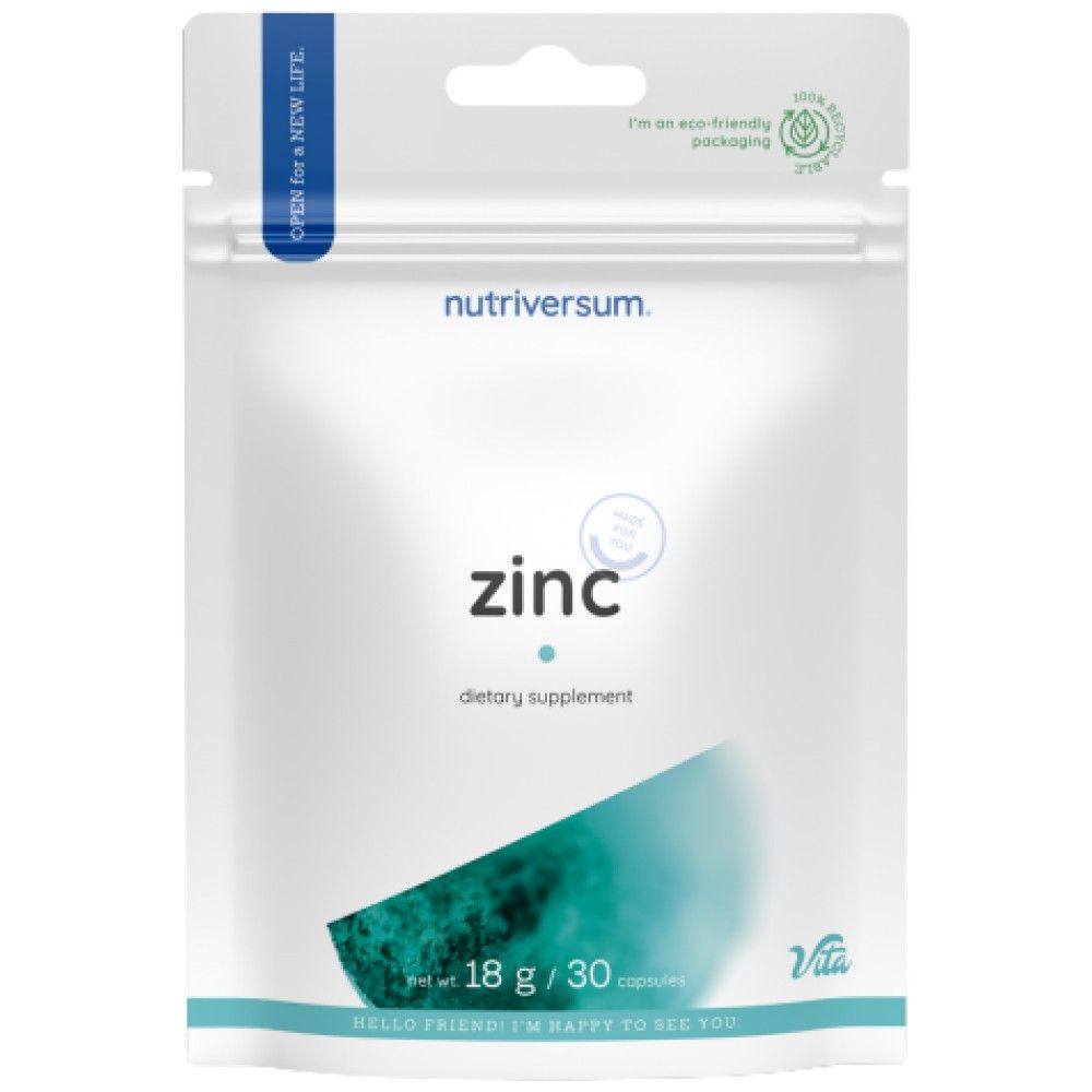 Zinc Caps | 25 mg Zinc Oxide - 30 capsules - Nutra Best Europe