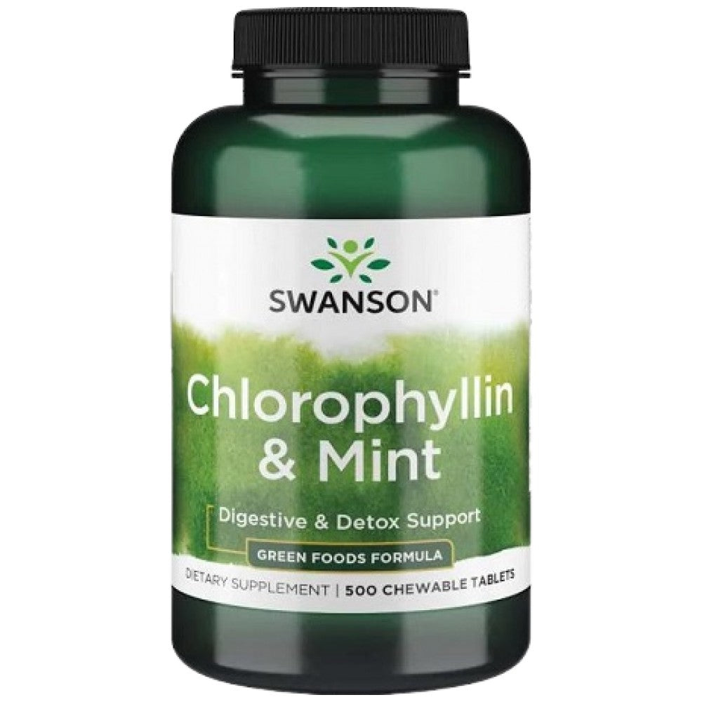 Chlorophyllin and Mint 500 Chewable Tablets - Nutra Best Europe