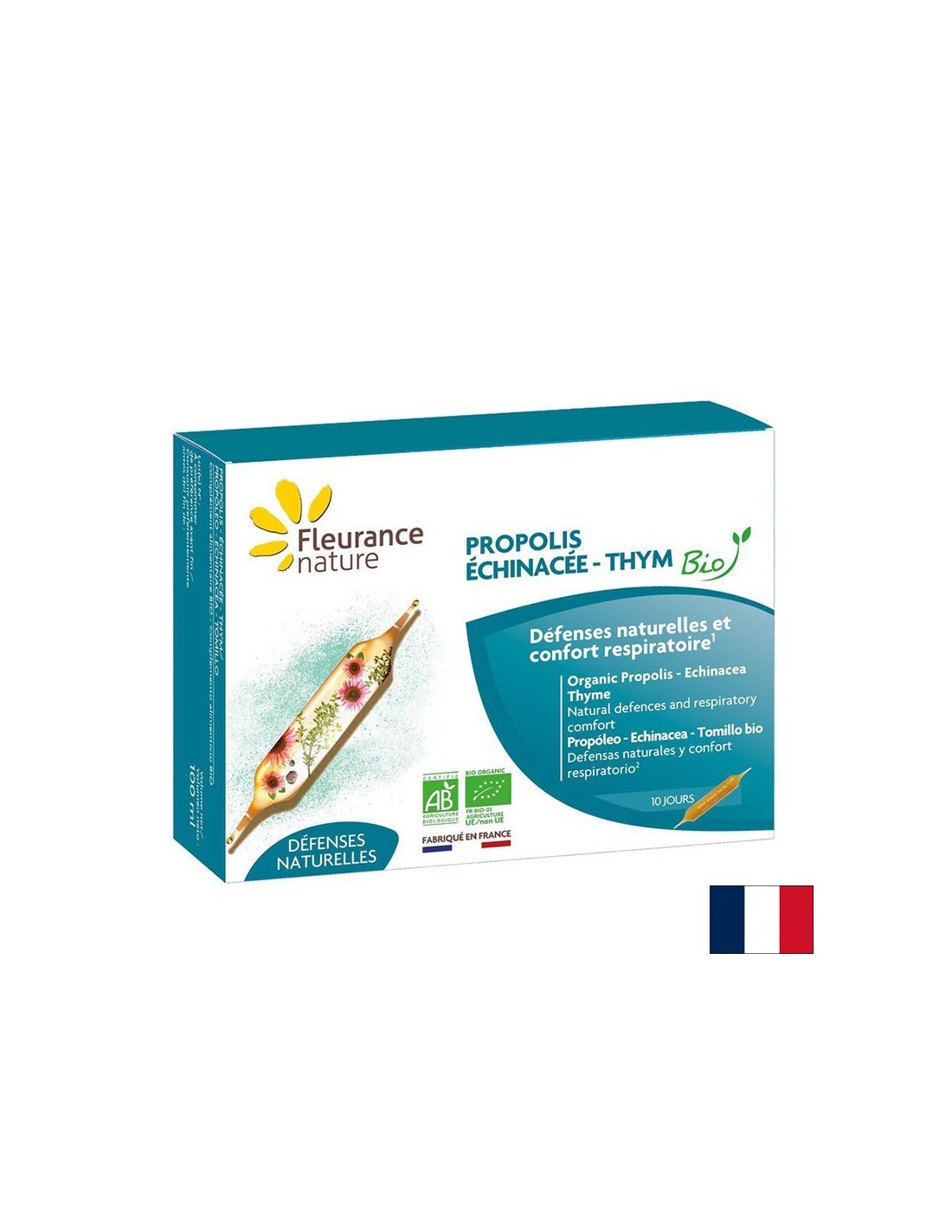 Immun- és légzőrendszer - Propolisz, echinacea, kakukkfű BIO, 10 ivóampulla