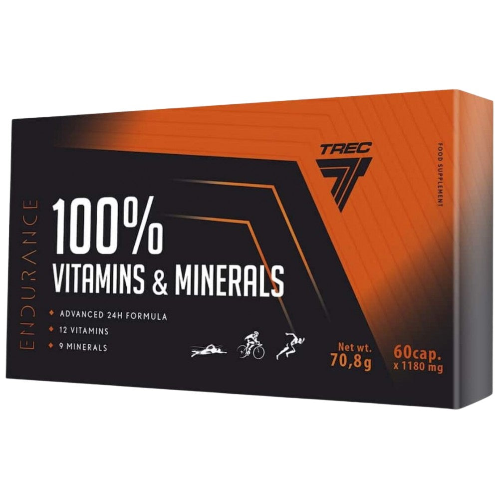 100% vitaminok & Ásványi anyagok | Kitartás - 60 kapszula