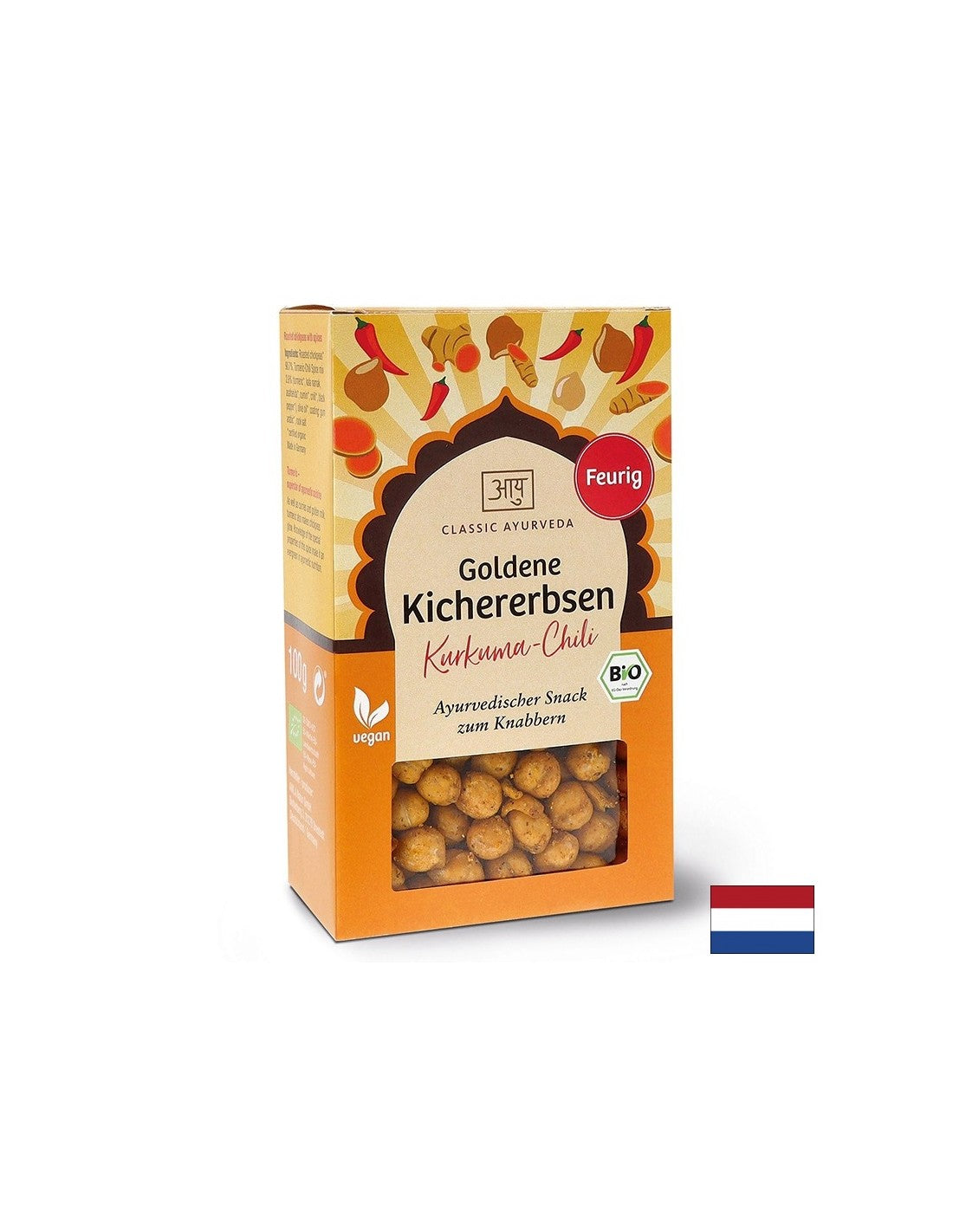 Sült csicseriborsó (kurkumával - chilivel), bio, 100 g