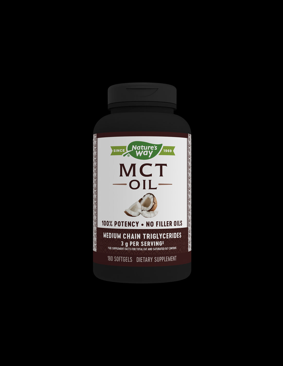 MCT Oil / Medium Chain Triglycerides from Coconut Oil x 180 Softgels Nature's Way - Nutra Best Europe