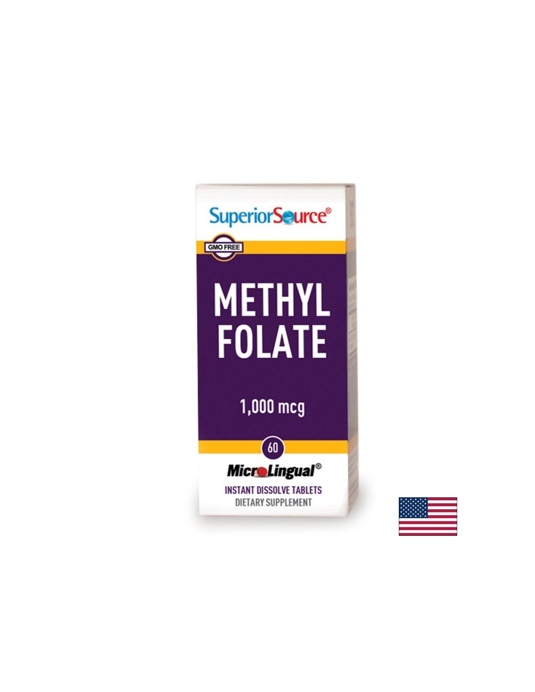 Metilfolát (metilezett folsav), 1000 mg x 60 nyelv alatti tabletta <tc>Superior Source</tc>