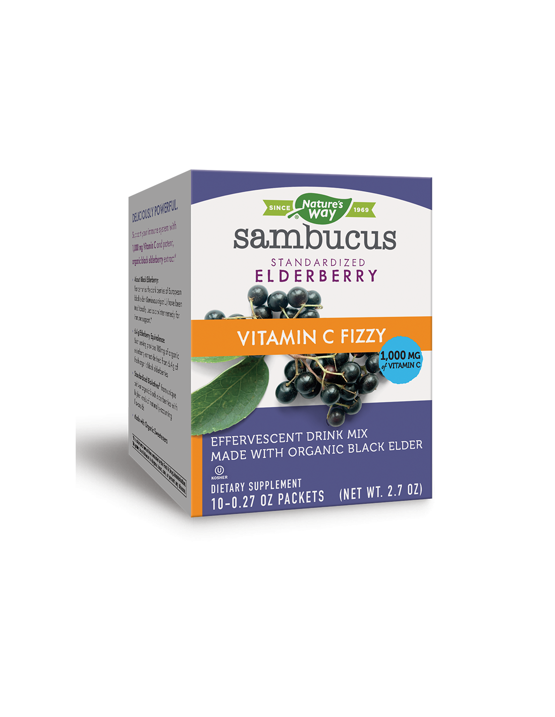 Sambucus fekete bodzával és C-vitaminnal 1000 mg - Sambucus C-vitamin szénsavas, pezsgő ital, 10 tasak