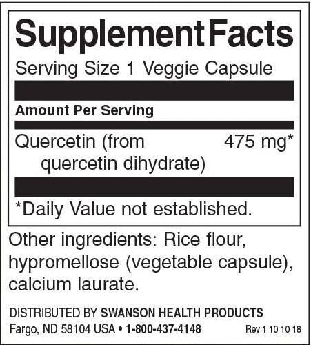Quercetin 475 mg - 60 capsules - Nutra Best Europe