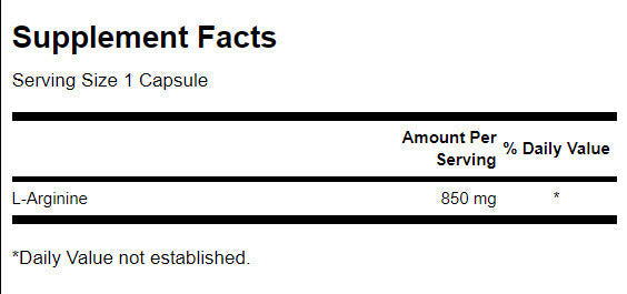L-Arginine 850 mg / Maximum Strength - 90 capsules - Nutra Best Europe