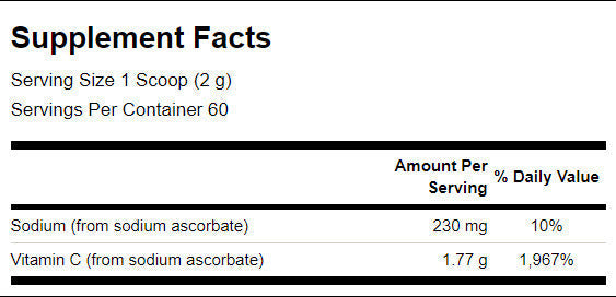 Buffered Sodium Ascorbate Vitamin C Powder - 120 grams - Nutra Best Europe