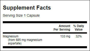 Magnesium Aspartate 685 mg - 90 capsules - Nutra Best Europe