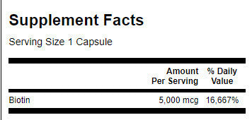 Biotin 5000 mcg - 30 capsules - Nutra Best Europe
