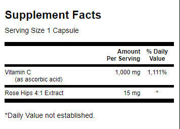 Vitamin C with Rose Hips 1000 mg - 250 capsules - Nutra Best Europe