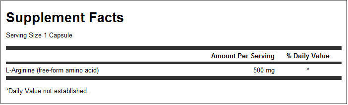 L-Arginine 500 mg - 100 capsules - Nutra Best Europe