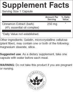 Cinnamon Extract 250 mg - 90 capsules - Nutra Best Europe