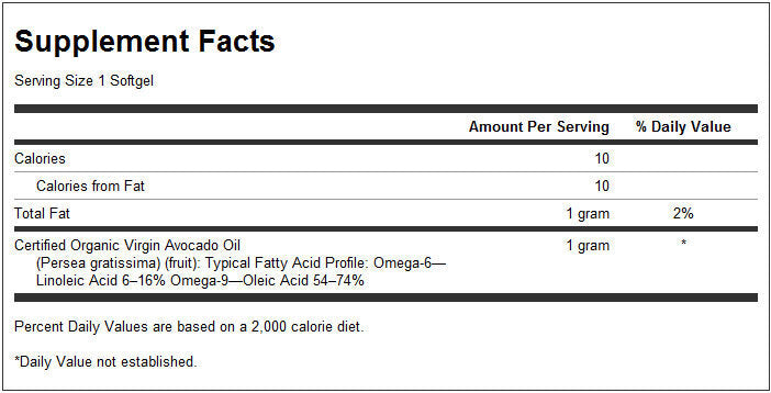 Avocado Oil 1000 mg - 60 Softgels - Nutra Best Europe