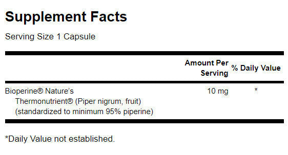 Bioperine Nutrient Absorption Enhancer 10 mg - 60 capsules - Nutra Best Europe
