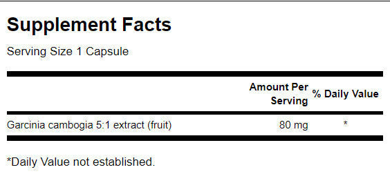 Garcinia Cambogia 5:1 Extract 80 mg - 60 capsules - Nutra Best Europe