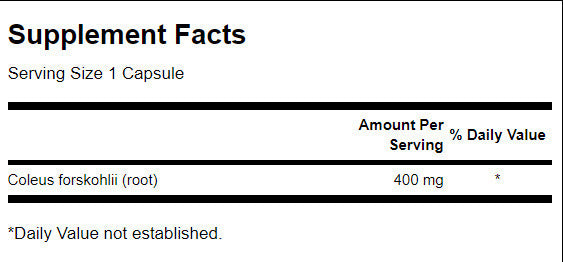 Coleus Forskohlii / Forskolin 400 mg - 60 capsules - Nutra Best Europe