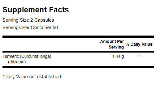 Turmeric 720 mg - 100 capsules - Nutra Best Europe