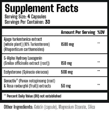 Nattyquad | Natural Muscle Building Stack - 120 capsules - Nutra Best Europe