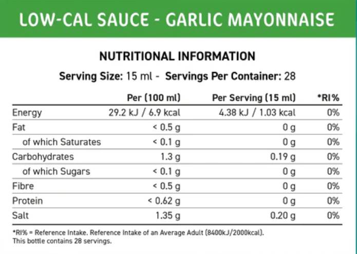 Fit Cuisine Low-Cal Sauce | Garlic & Mayonnaise - 425 ml - Nutra Best Europe