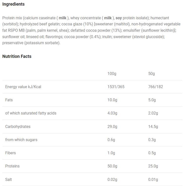 Slim Bar - 50 grams - Nutra Best Europe