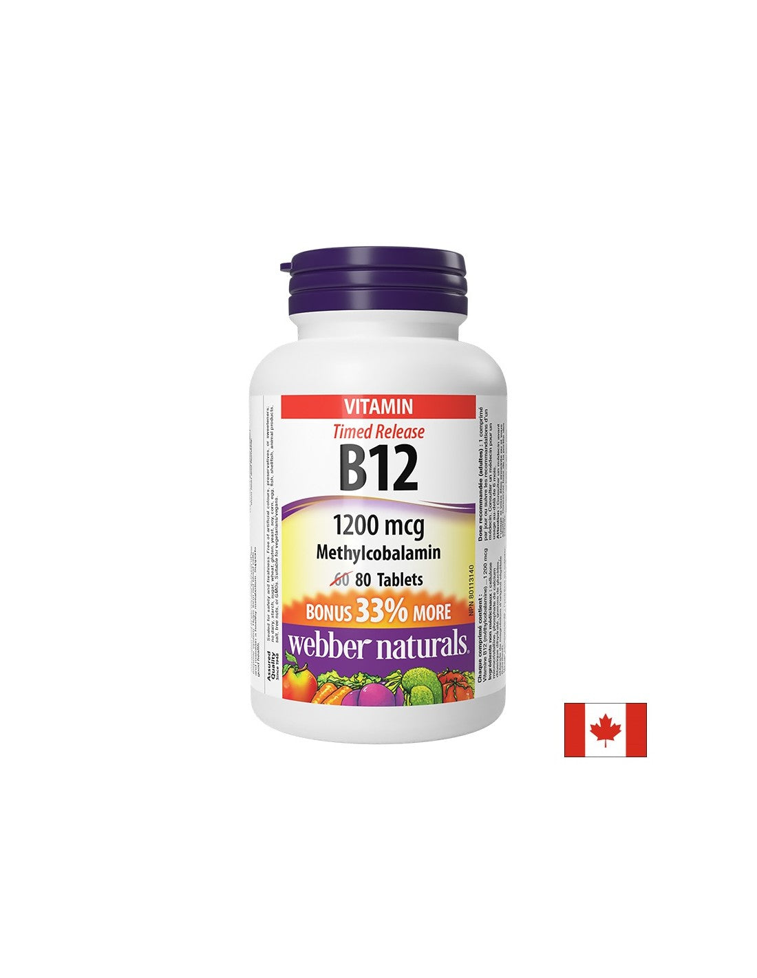 Idegrendszer és energia - B12-vitamin (metilkobalamin), 1200 µg x 80 e<tc>XTEND</tc>hatóanyag-leadású tabletták