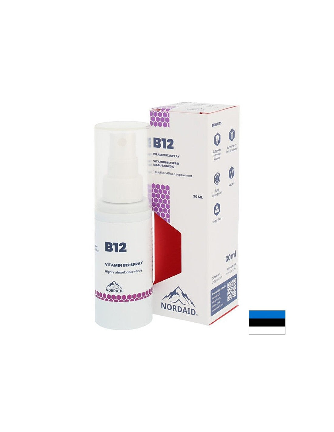 Idegrendszer - B12-vitamin (metilkobalamin), menta ízű spray 30 ml/ 200 fújás <tc>Nordaid</tc>