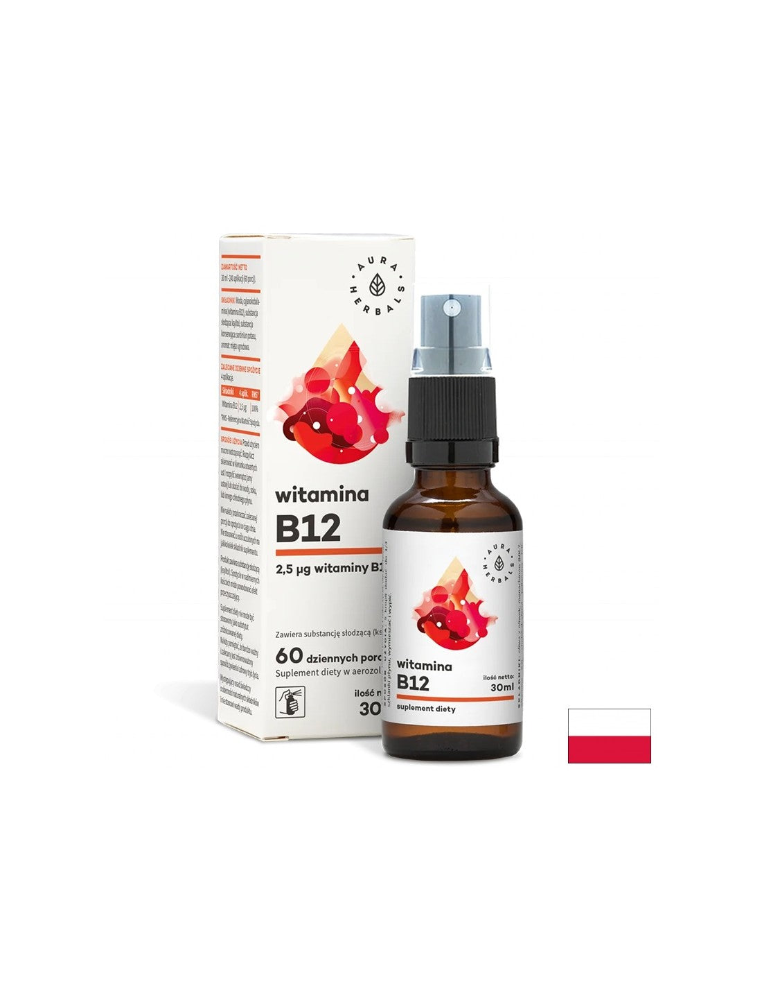 Idegrendszer - B12-vitamin (cianokobalamin), szájspray 30 ml <tc>Aura Herbals</tc>