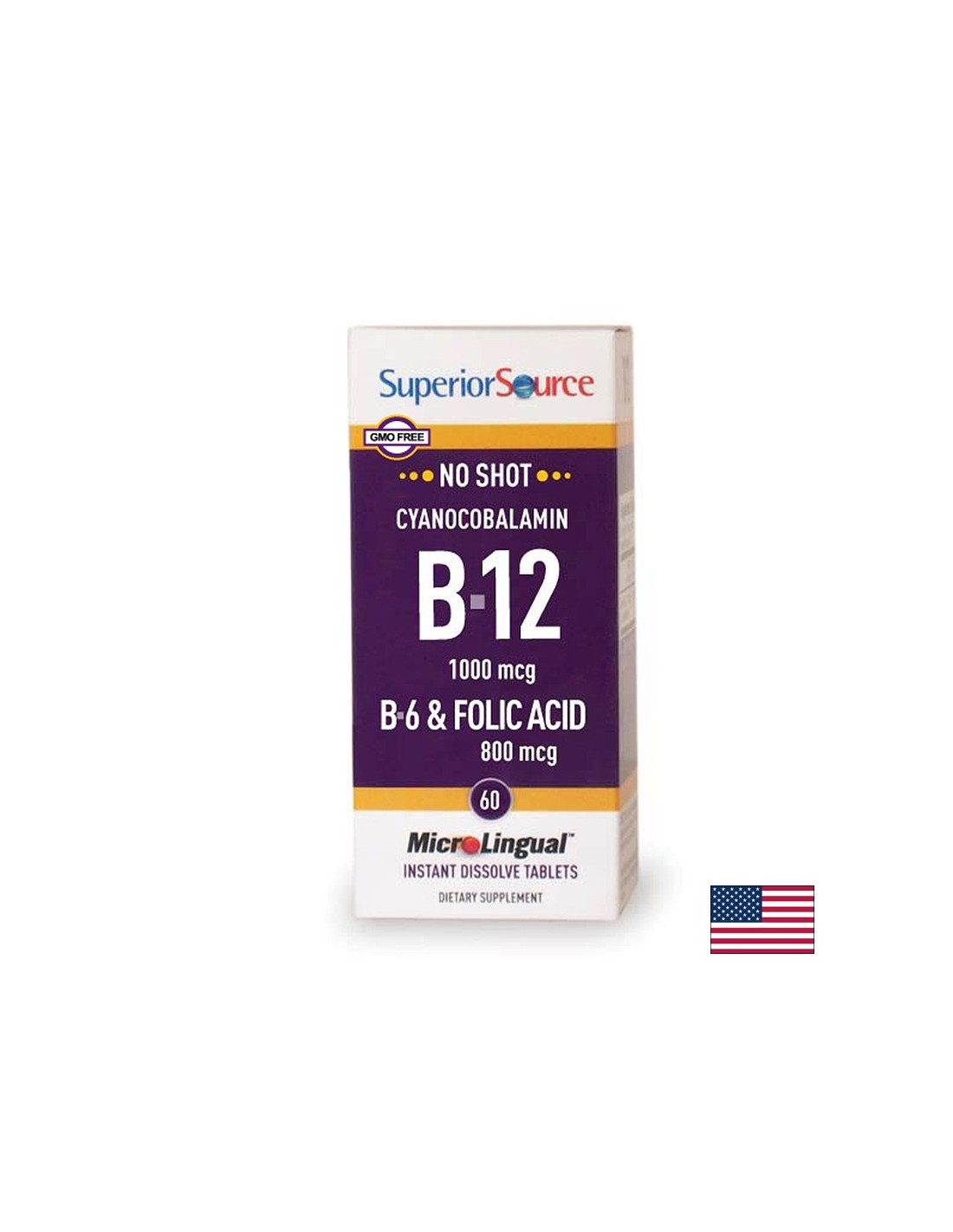 B12-, B6-vitamin + folsav - hormonális és anyagcsere-egyensúly, 60 nyelv alatti tabletta <tc>Superior Source</tc>