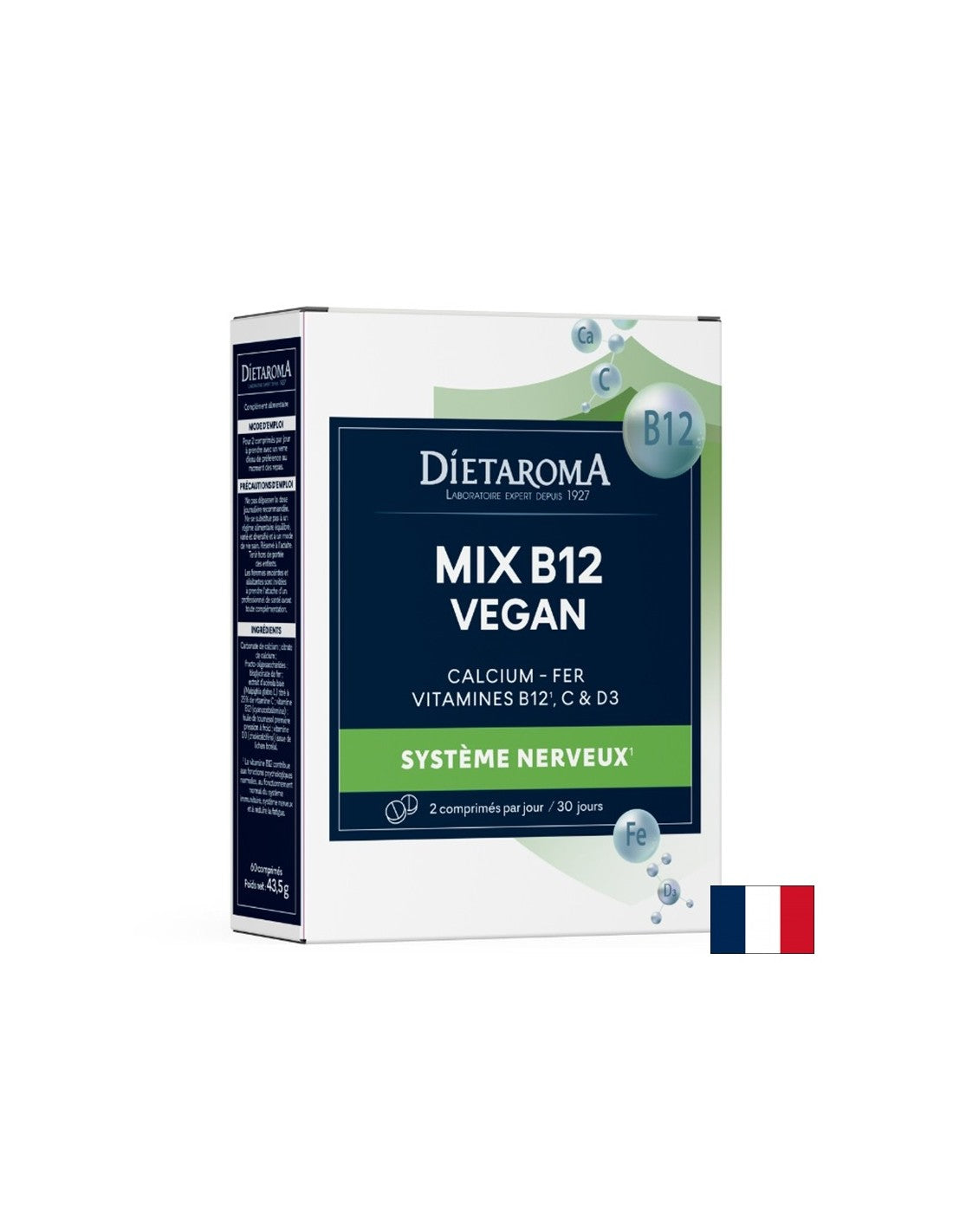 Csontrendszer és keringés - B12-vitamin + vas, kalcium, C- és D3-vitamin (vegán formula), 60 tabletta