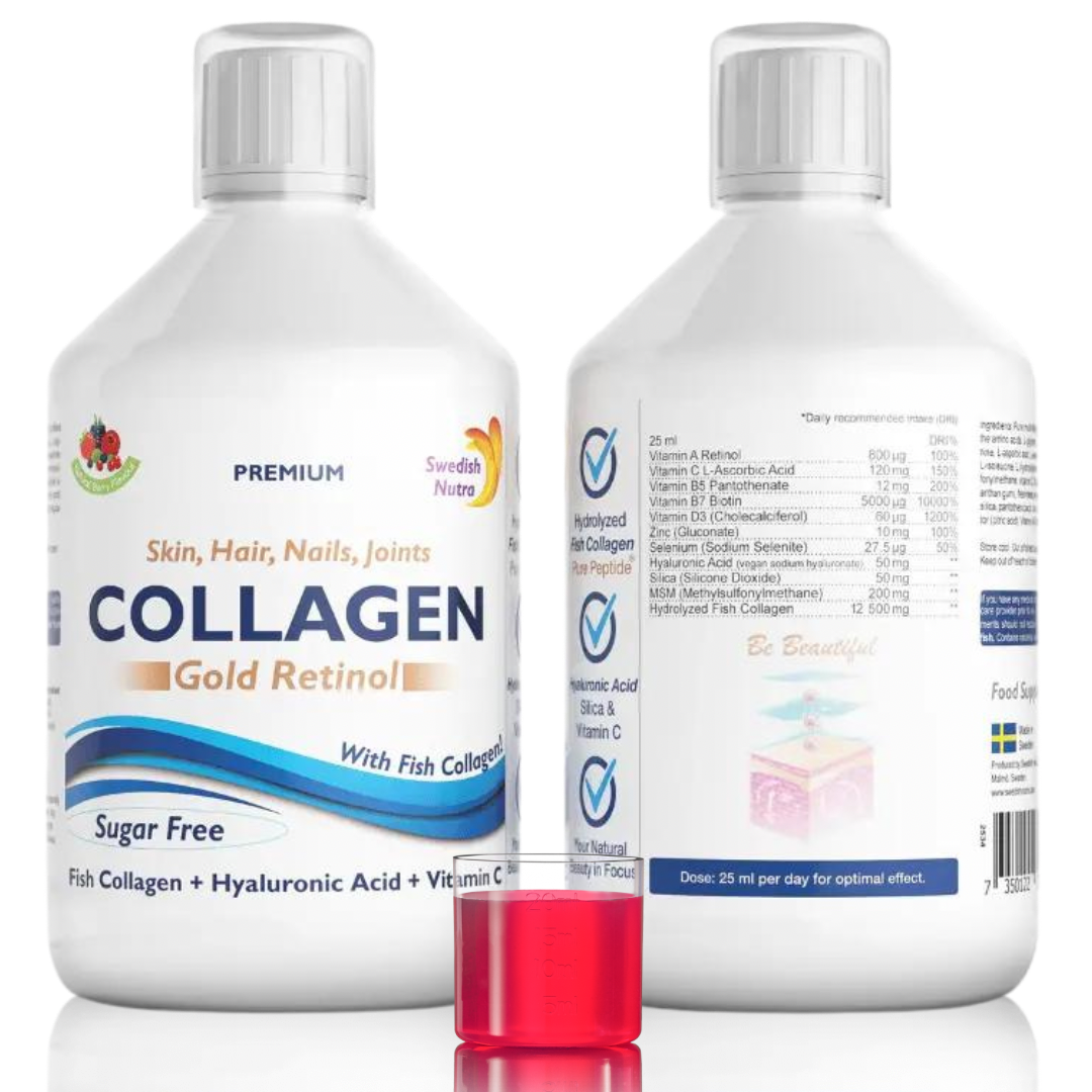 Halkollagén 12500 mg Arany Retinol 500ml <tc>Swedish Nutra</tc>