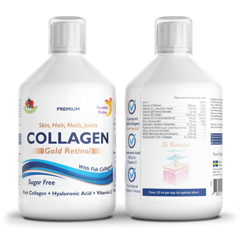 Halkollagén 12500 mg Arany Retinol 500ml <tc>Swedish Nutra</tc>