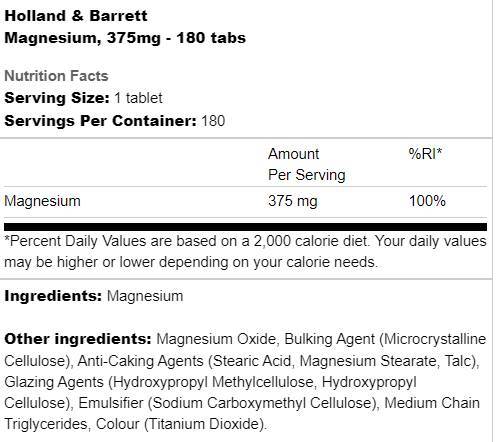 Magnesium 375 mg - 90 Tablets - Nutra Best Europe