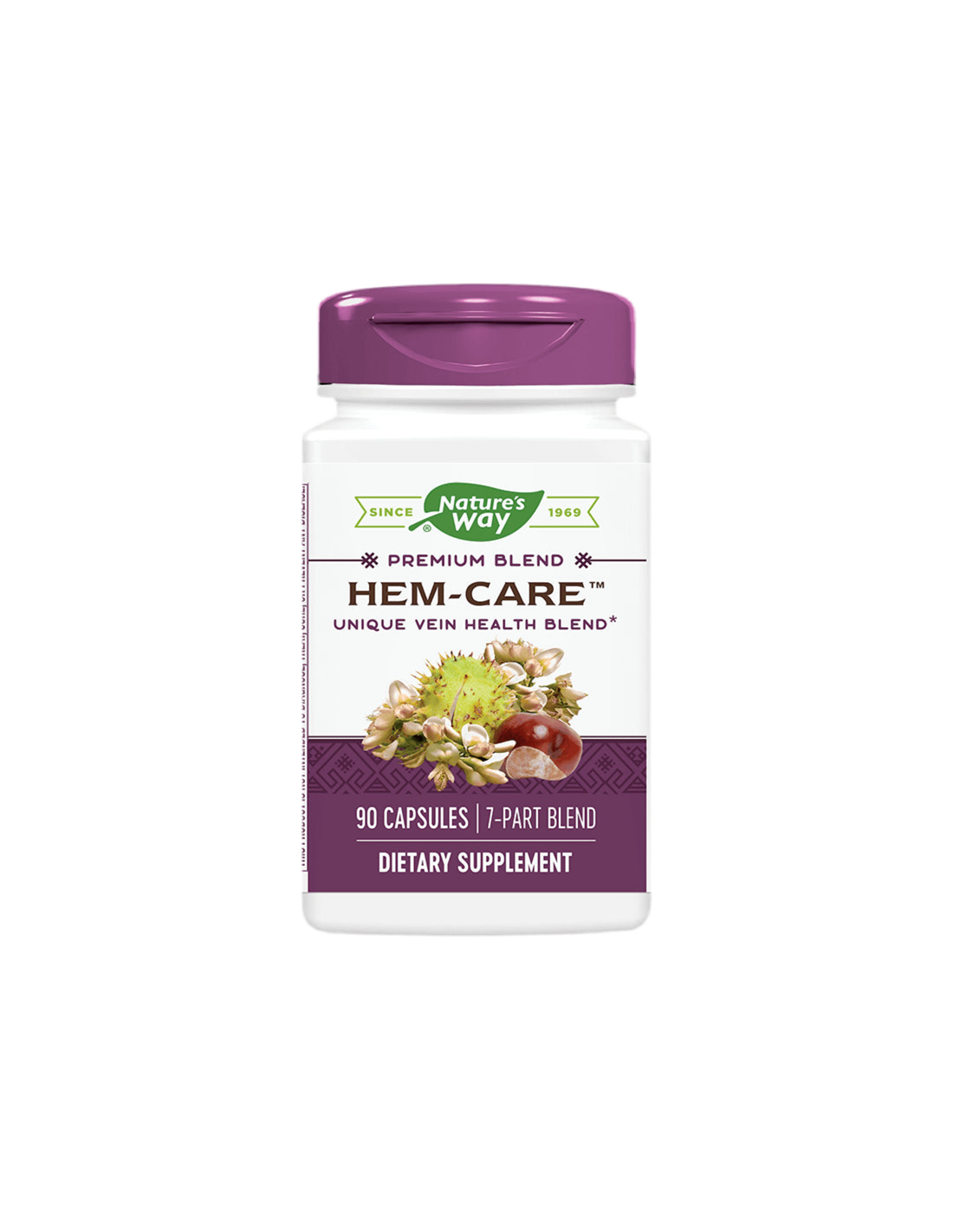 Hemorrhoids and Varicose Veins - Mix of vitamins, minerals and herbs Hem-Care, 90 capsules Nature's Way - Nutra Best Europe