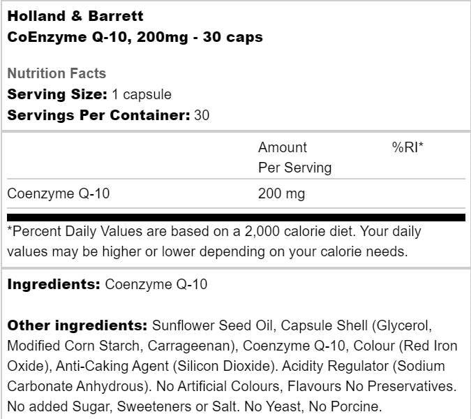 CoEnzyme Q-10 200 mg - 30 capsules - Nutra Best Europe