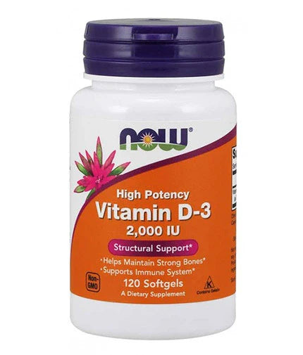 NOW Vitamin D3 / 2000 IU / 120 gel capsules - Nutra Best Europe