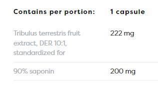 Tribulus Terrestris 90% | 200 mg Saponins - 90 capsules - Nutra Best Europe