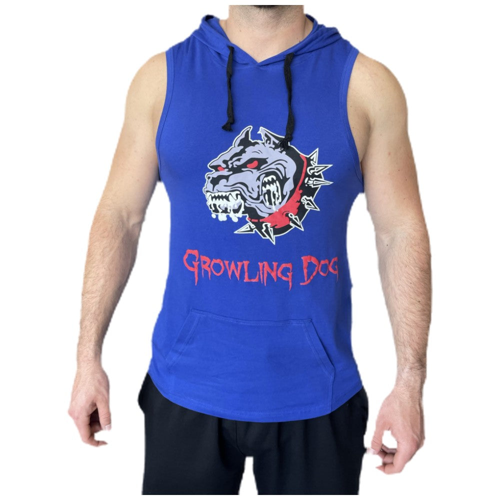 Tank Top Growling Dog with Hoodie - Blue / Tank Top Growling Dog with Hoodie - Blue - Nutra Best Europe