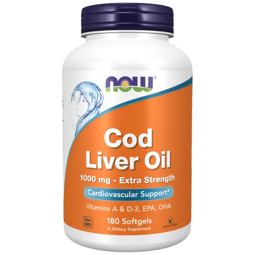 Cod Liver Oil 1000 mg - 180 Gel capsules - Nutra Best Europe