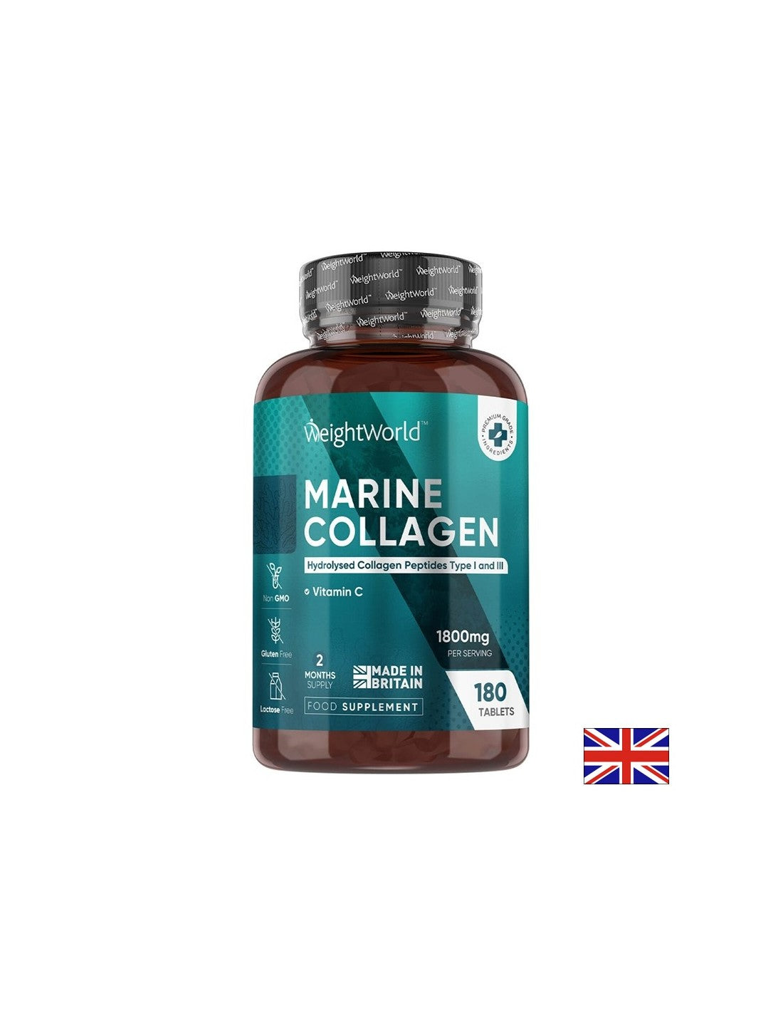 Fiatal bőr - egészséges ízületek - Hidrolizált tengeri kollagén + C-vitamin, 180 tabletta