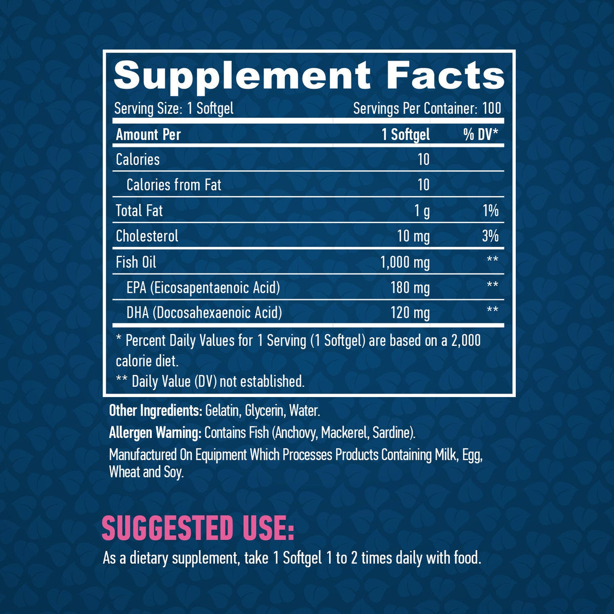Omega 3 1000mg. / 100 Softgels - Nutra Best Europe