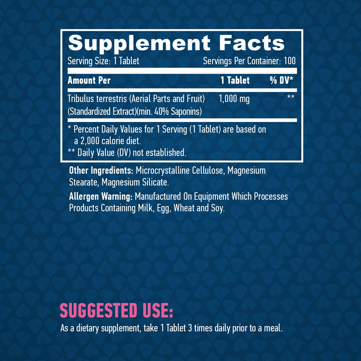 Tribulus Terrestris 1000 mg. / 100 Tabs. - Nutra Best Europe