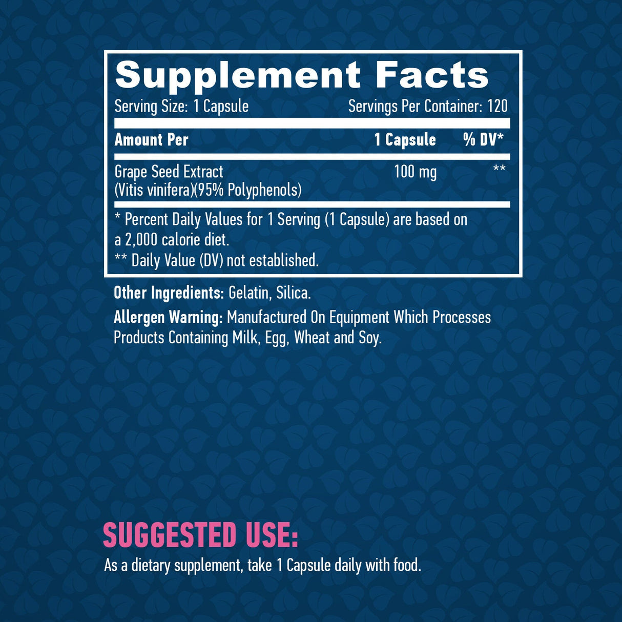 Grapeseed Extract 100mg. / 120 caps. - Nutra Best Europe